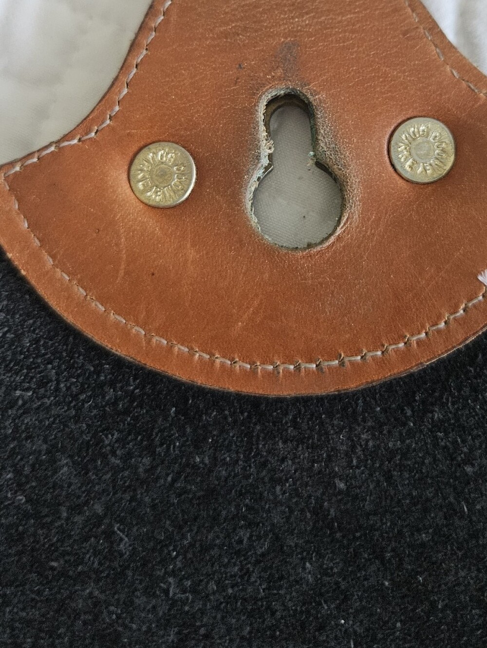 Dooney & Bourke Vintage Leather Crossbody Saddle Bag in Black and Brown - Picture 12 of 13